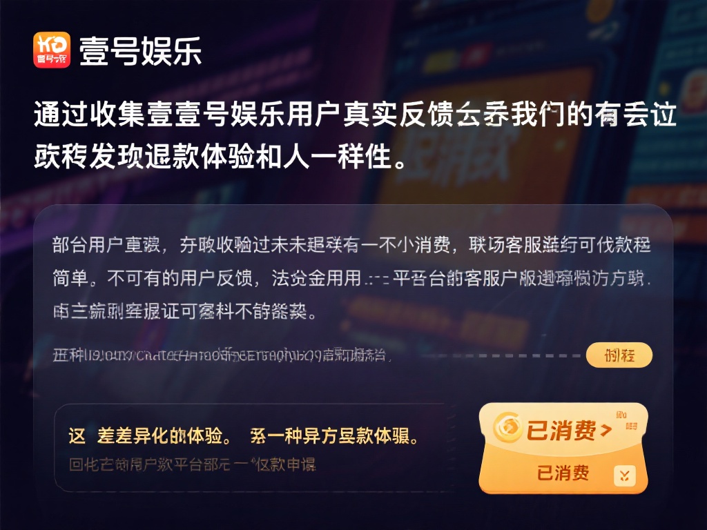 壹号娱乐充的钱能退吗?用户反馈汇总 (壹号娱乐充值资金可否退还?用户真实反馈汇总与解析) 通过收集壹号娱乐用户的真实反馈,我们发现退款体验因